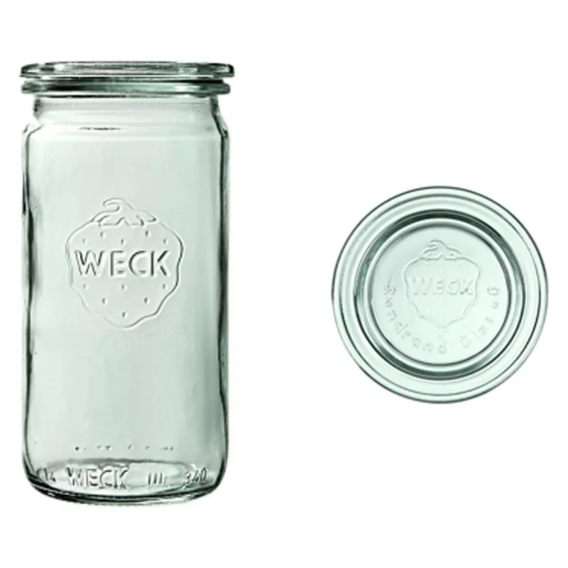 Słoik cylindryczny 340 ml z pokrywą - op. 6 szt