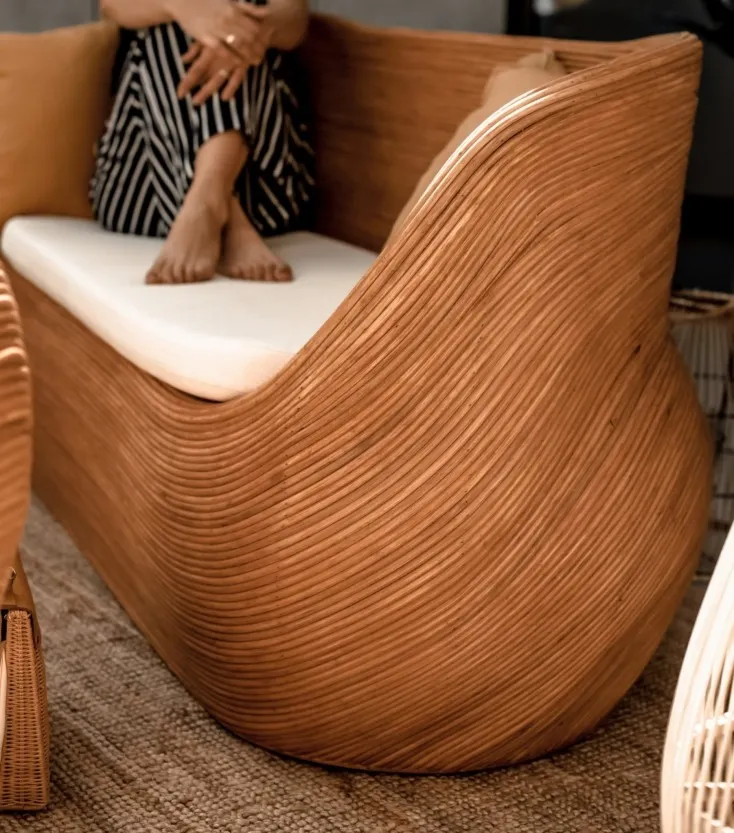 Sofa rattanowa Tango koniak