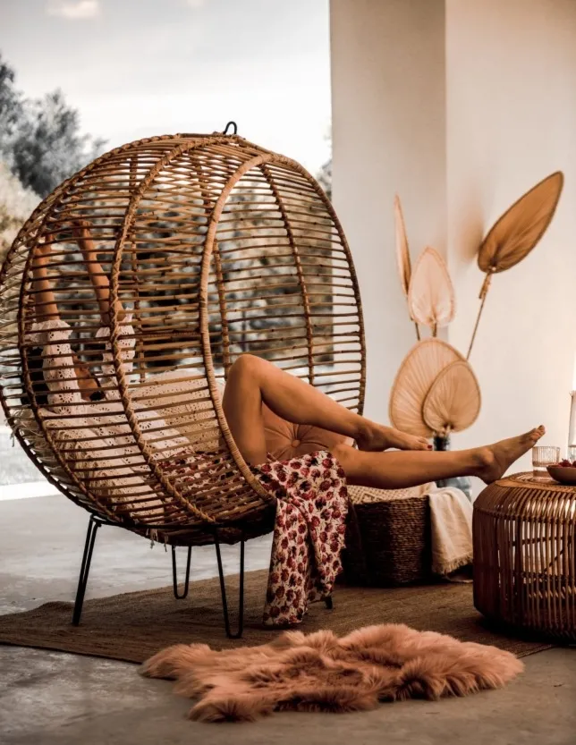 Fotel rattanowy Ben wiszący i stojący