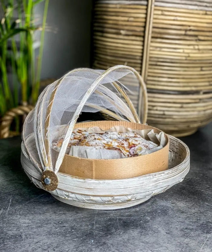 Taca bambusowa Rocco L biała