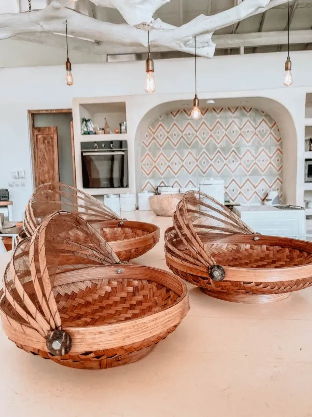 Taca bambusowa Rocco M brązowa