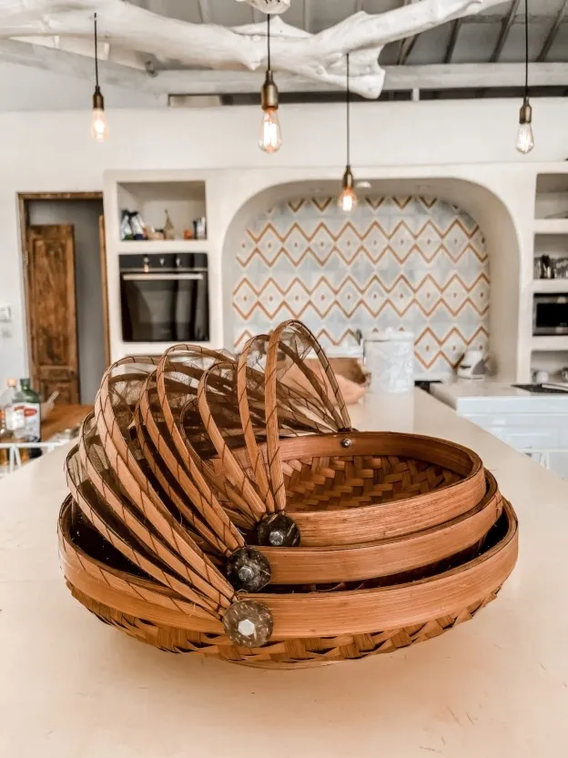 Taca bambusowa Rocco L brązowa