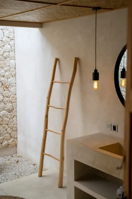 Drabina dekoracyjna z drewna teakowego