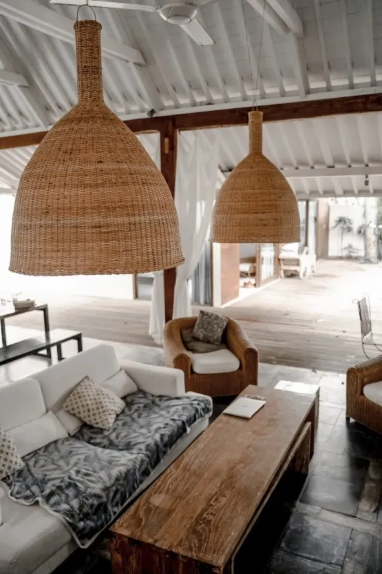 Duża lampa rattanowa Jett L