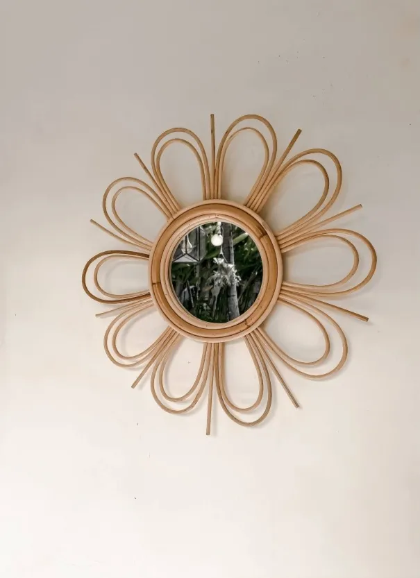 Lustro rattanowe Flower S