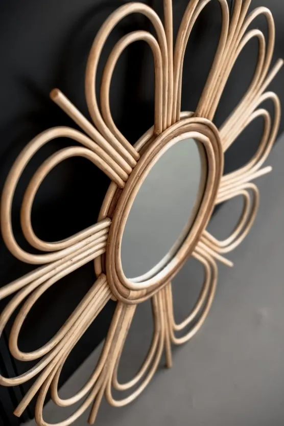 Lustro rattanowe Flower M