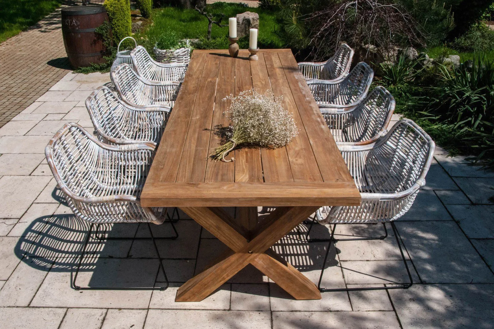 Meble ogrodowe - duży zestaw LYON III  Vimine naturalne