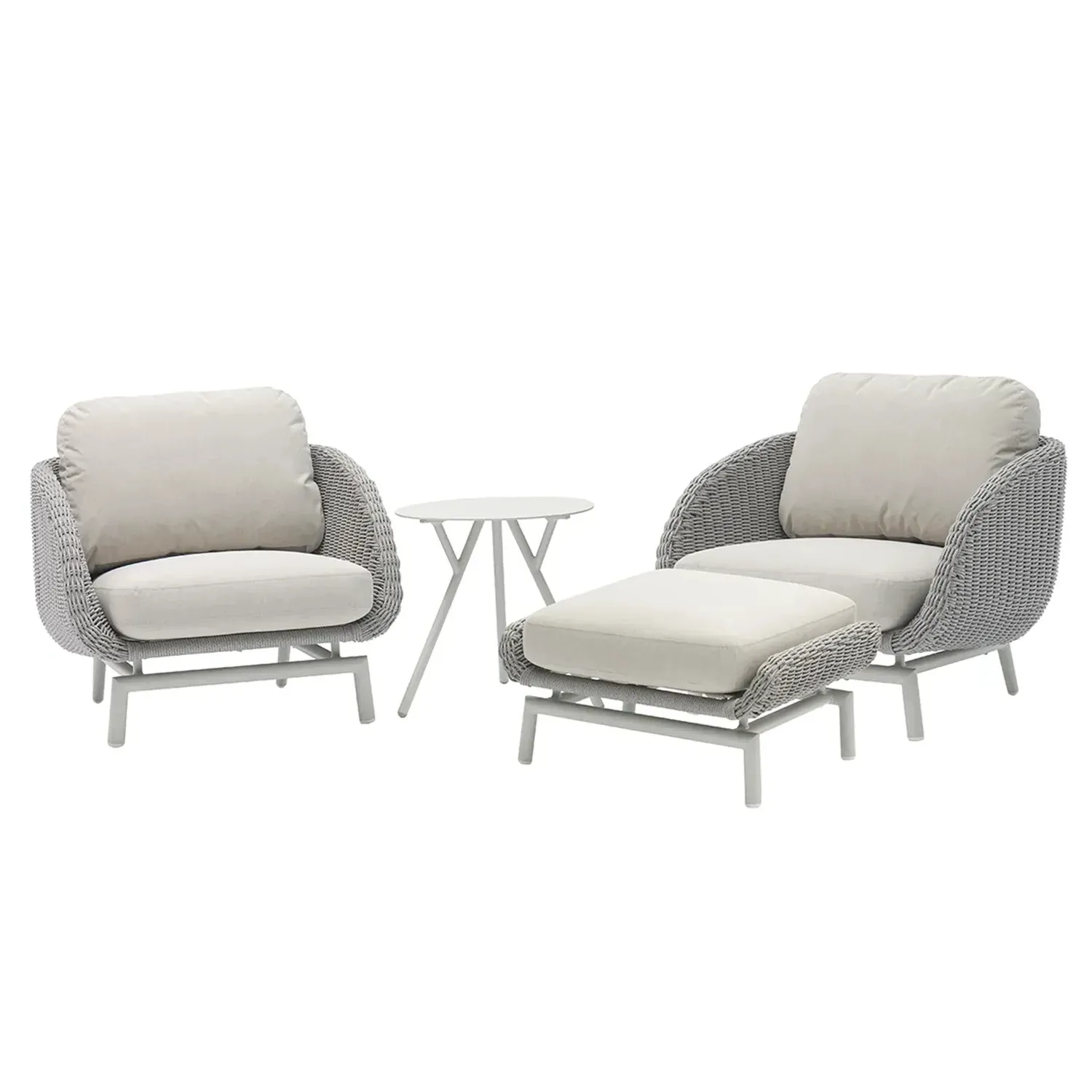 Zestaw mebli balkonowych, do ogrodu SCOOP I  Couture Jardin szary aluminium