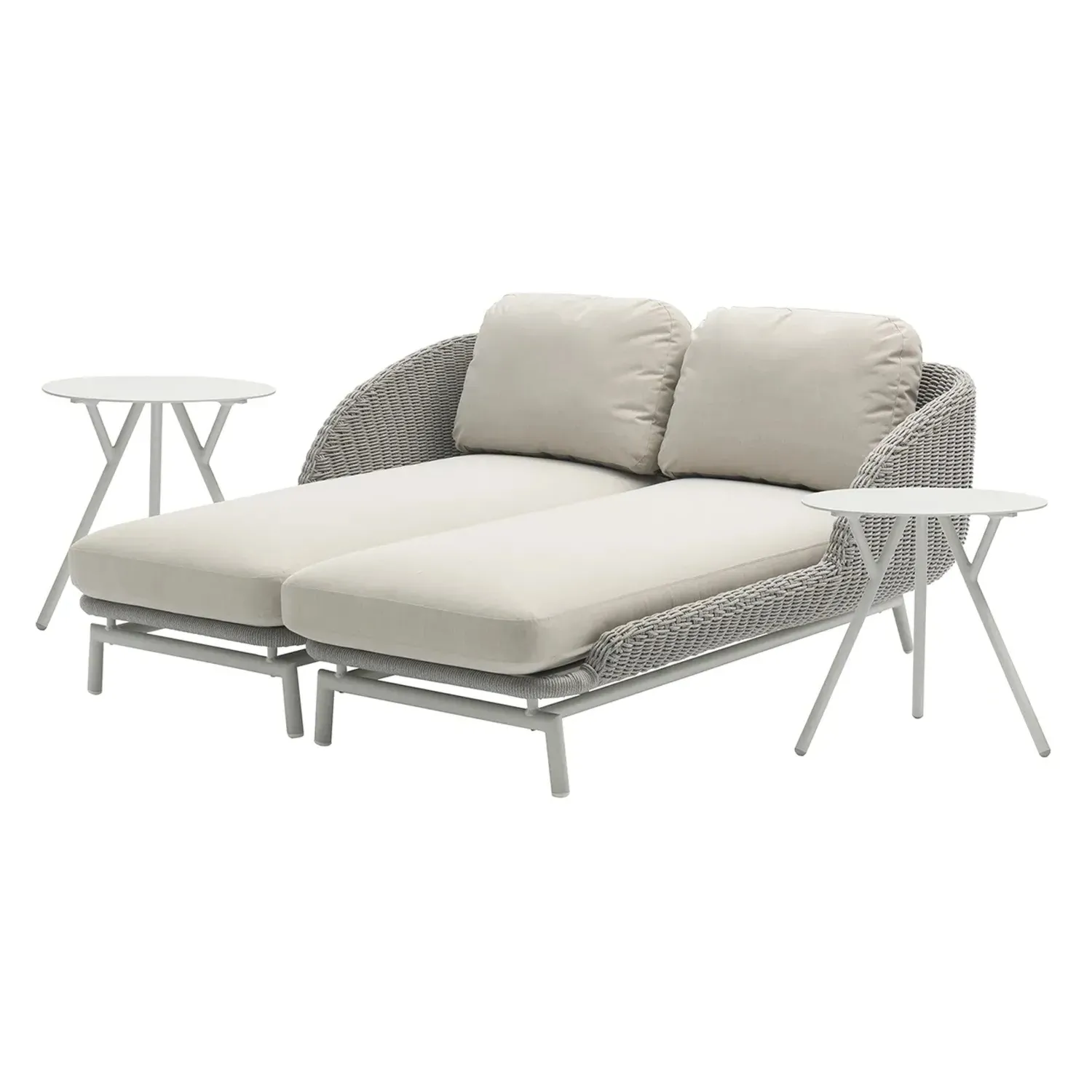 Zestaw mebli tarasowych dwuosobowy SCOOP II  Couture Jardin szary aluminium