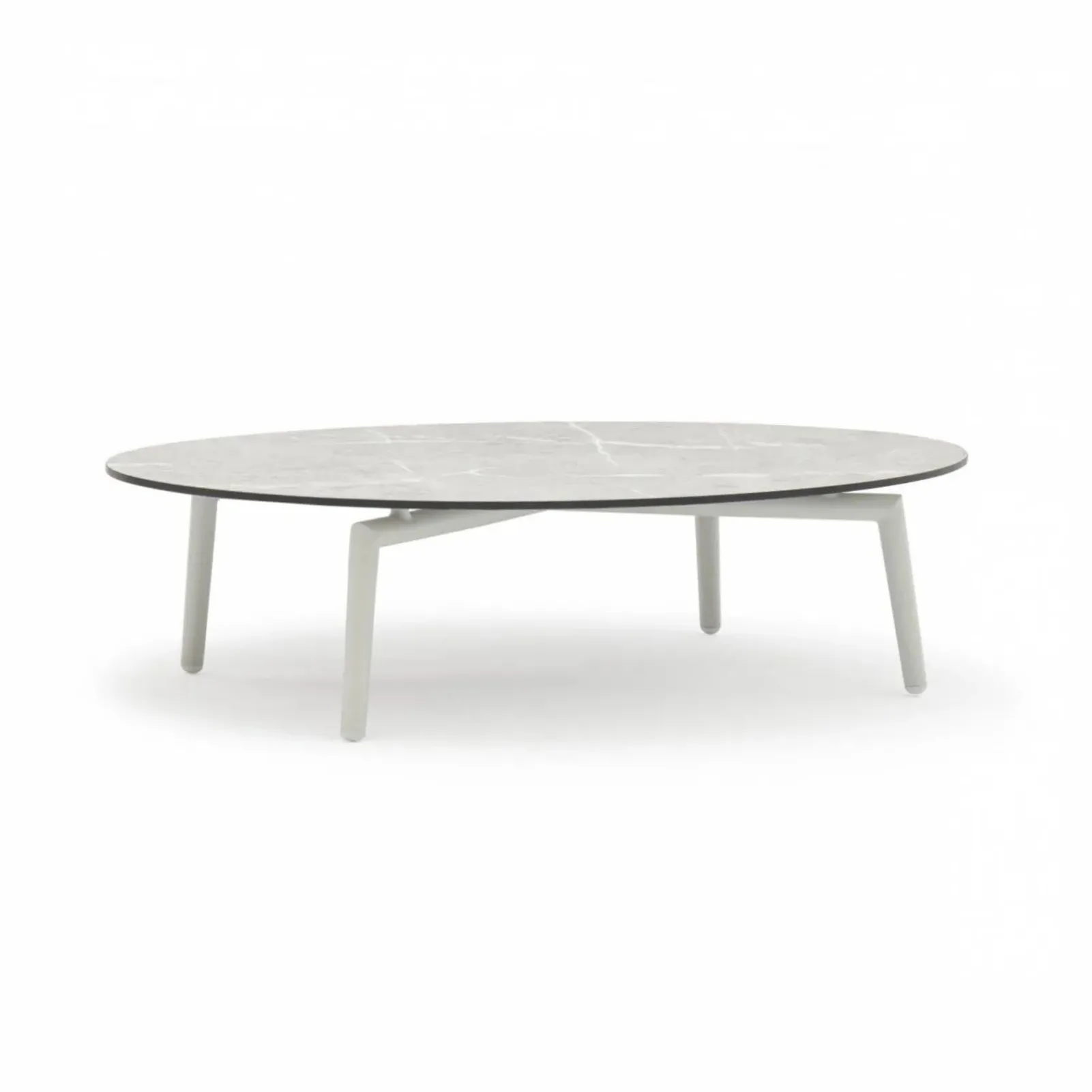 Stolik kawowy ogrodowy SCOOP owalny  114x76 Couture Jardin szary aluminium