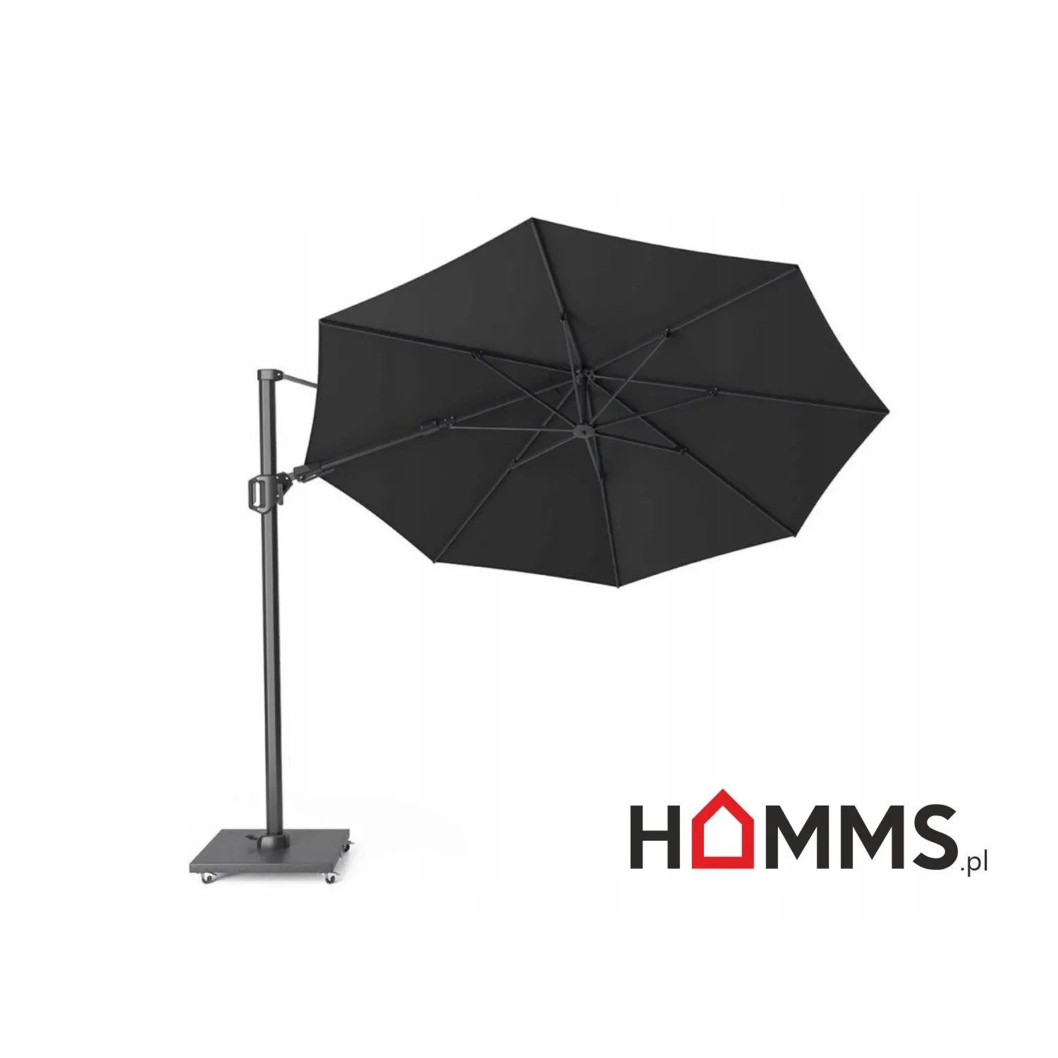 Parasol ogrodowy CHALLENGER T2 Ø3,5 m PLATINUM faded black