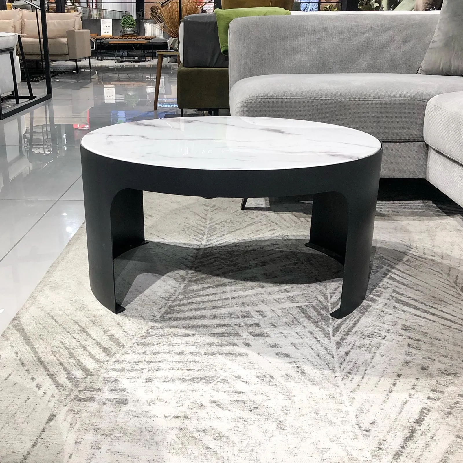 Biało czarny marmurowy stolik kawowy T056A - wyprzedaż ekspozycji