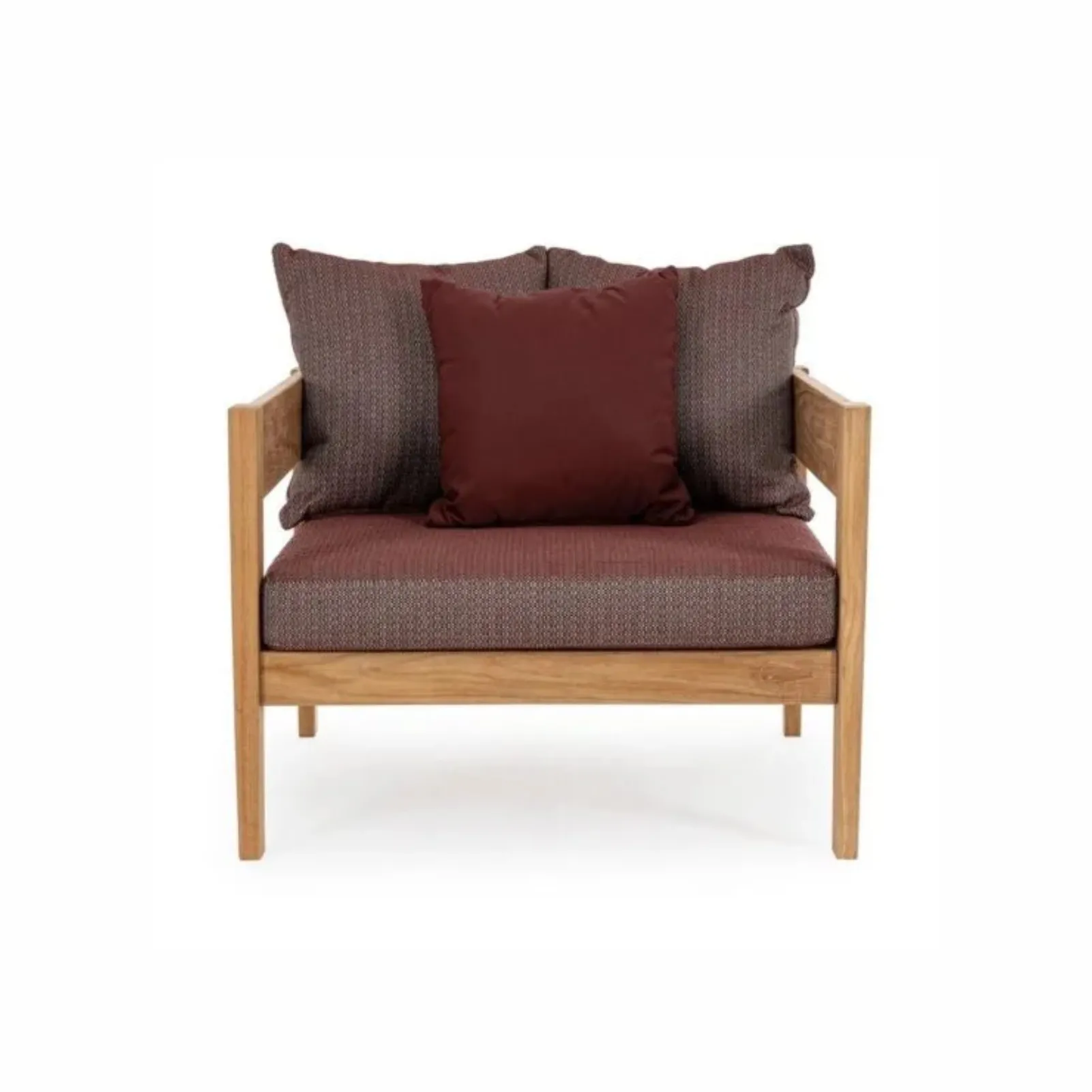 Fotel Kovella drewniany bordowy