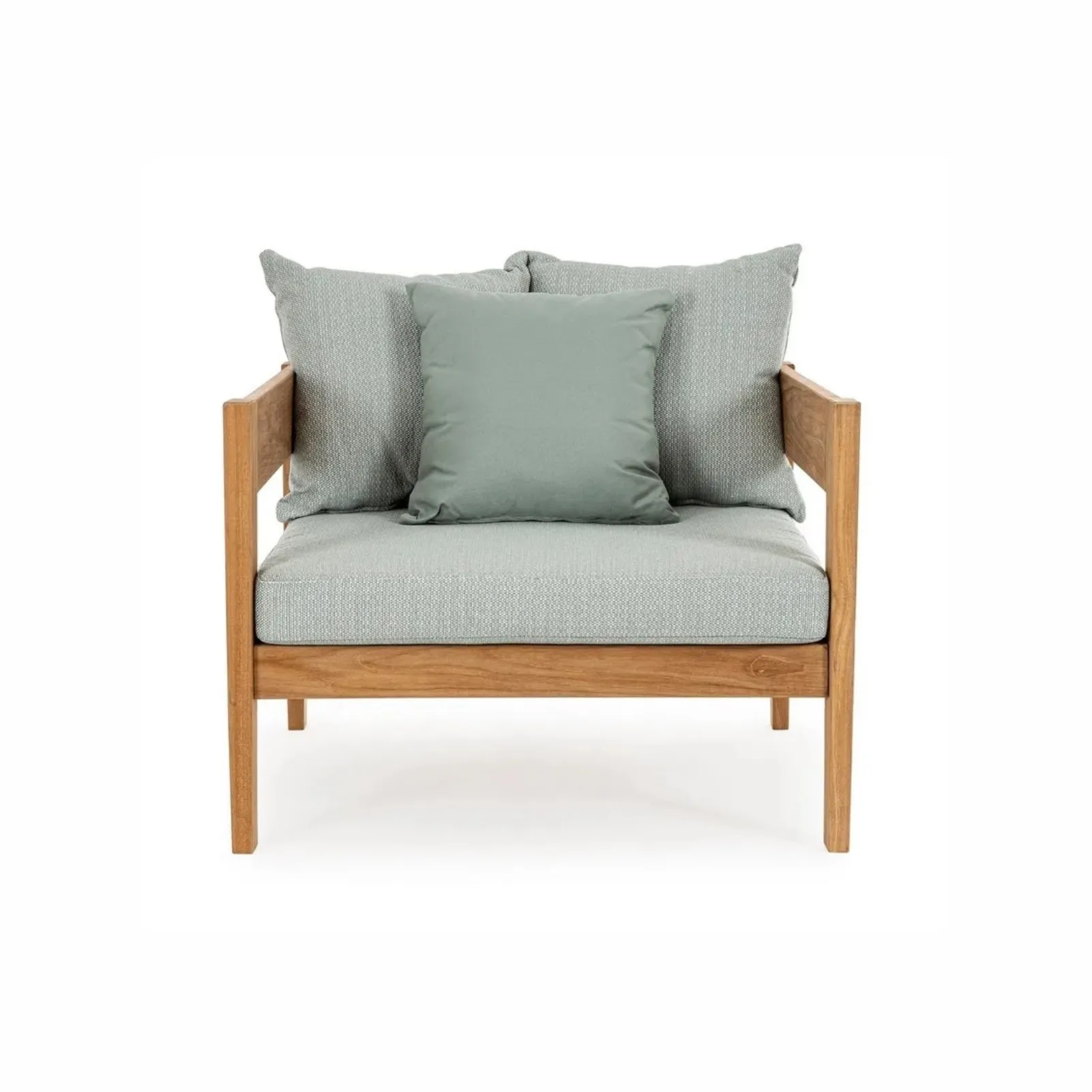 Fotel Kovella drewniany niebieski