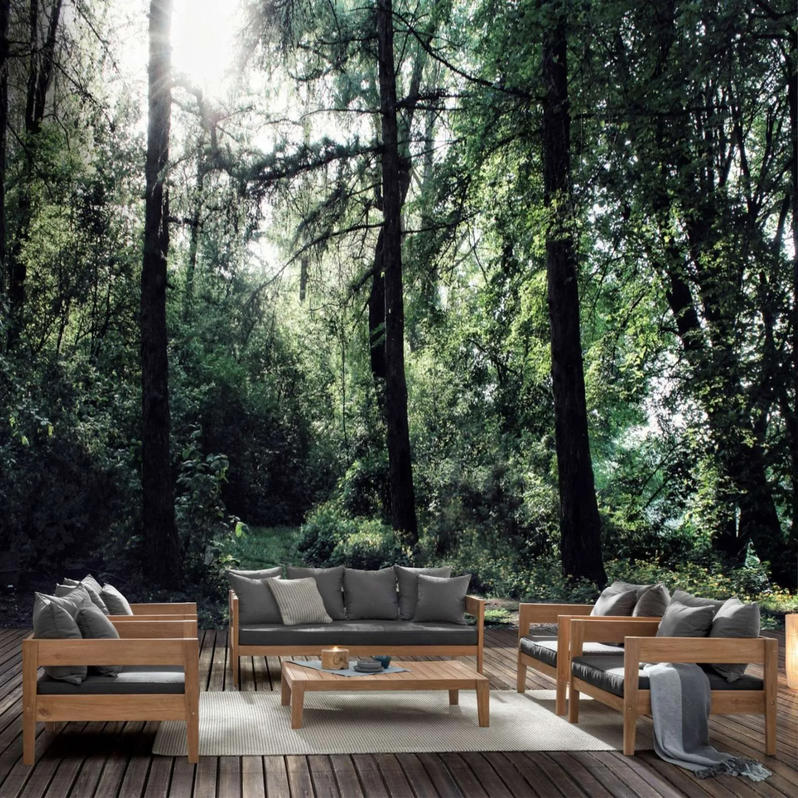 Zestaw Kovella drewniany ciemnoszary