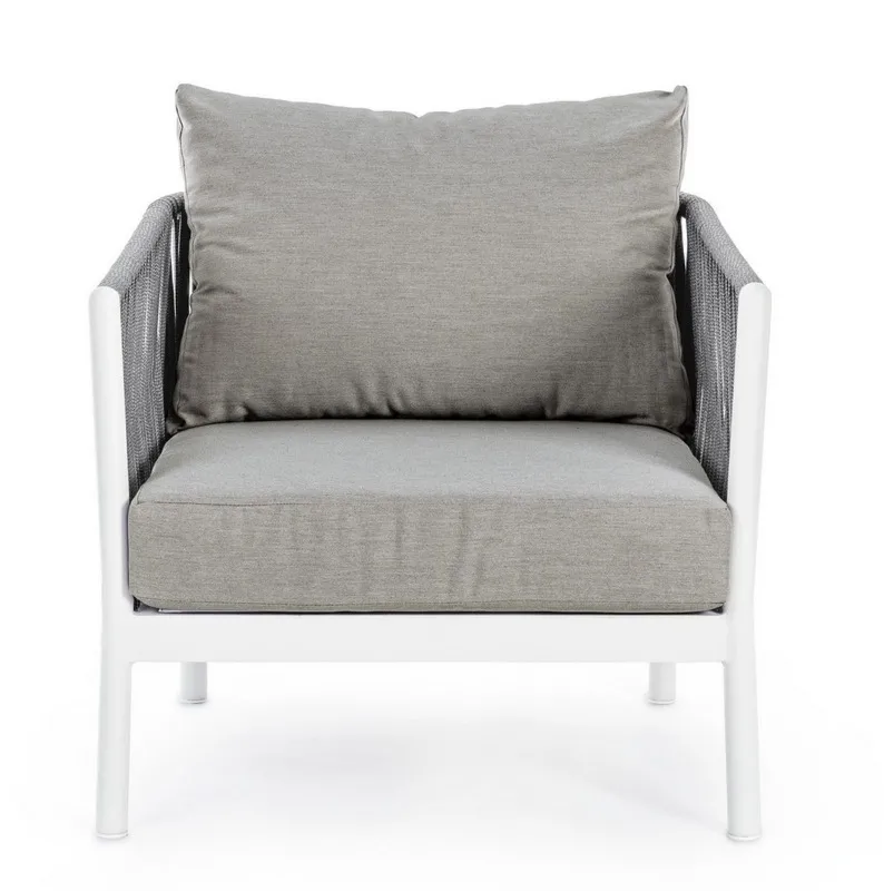 Fotel Fiora aluminium biały