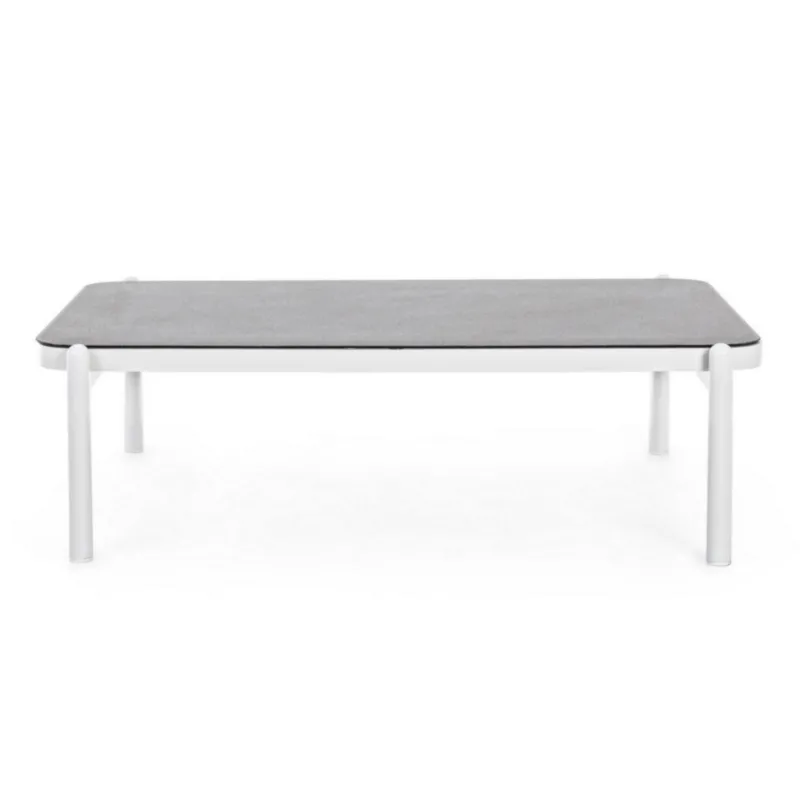 Stolik kawowy Fiora aluminium biały