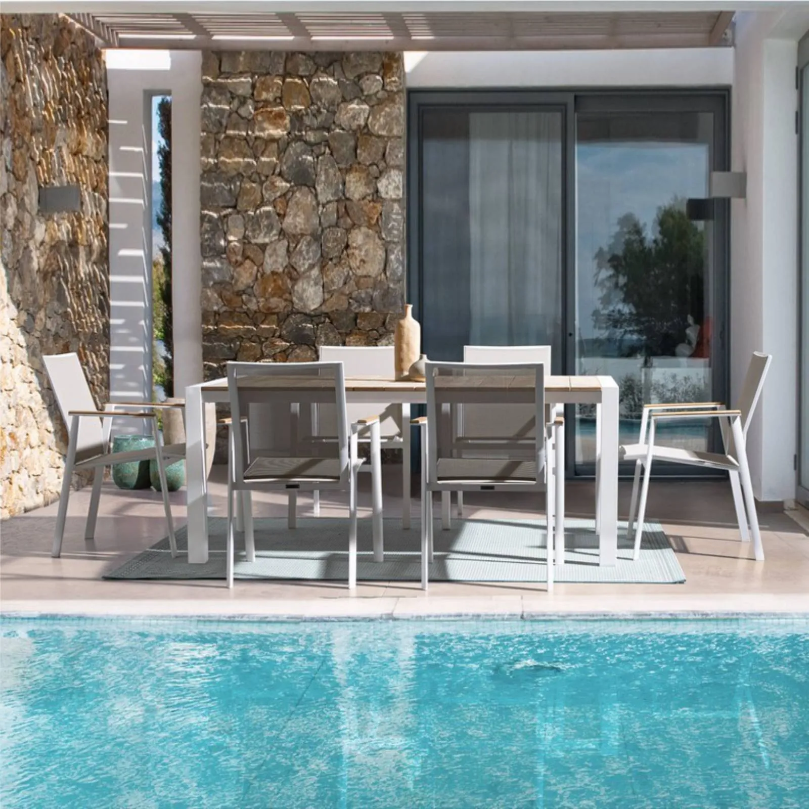 Zestaw Carmine stół 180x90 i 6 krzeseł biały