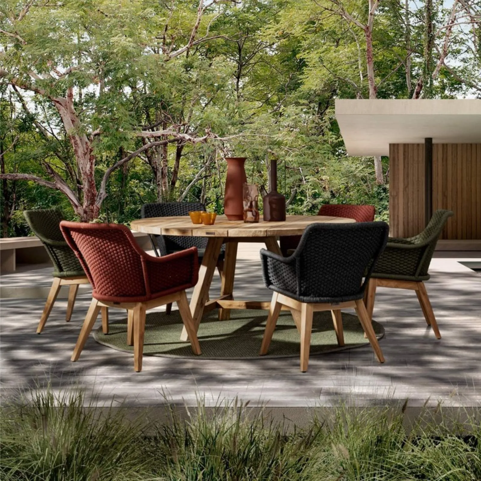 Zestaw stół Fenaro i 6 krzeseł Alora antracytowe