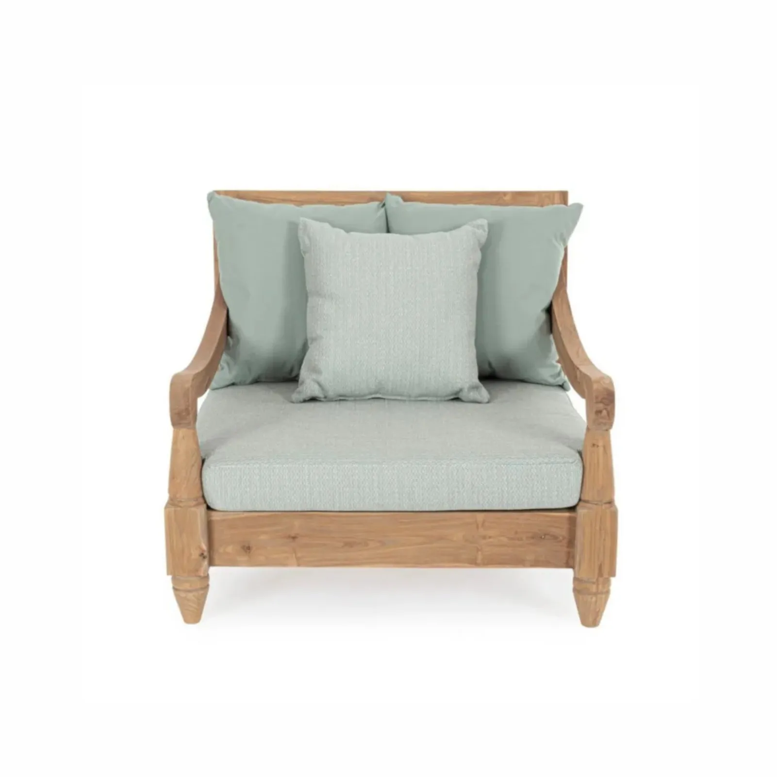 Fotel Bolzano Breeze 90x90 aqua drewno teakowe tkanina olefinowa