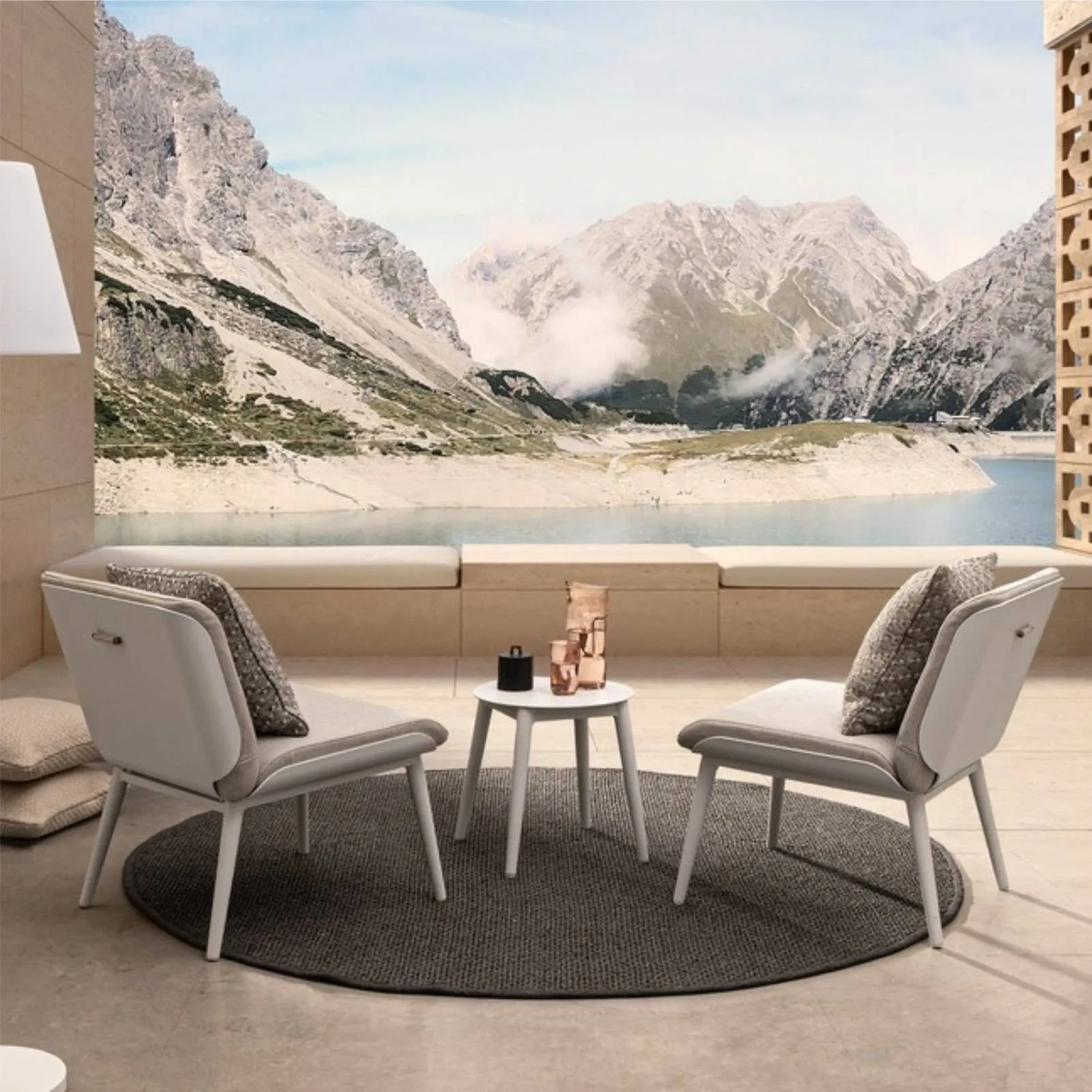 Bolzano Isola Zestaw na balkon  biały aluminium