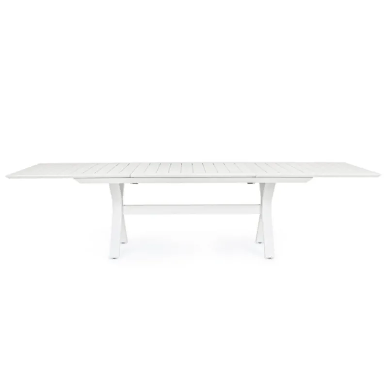 Stół ogrodowy rozkładany Kanvita 200-300x110 biały