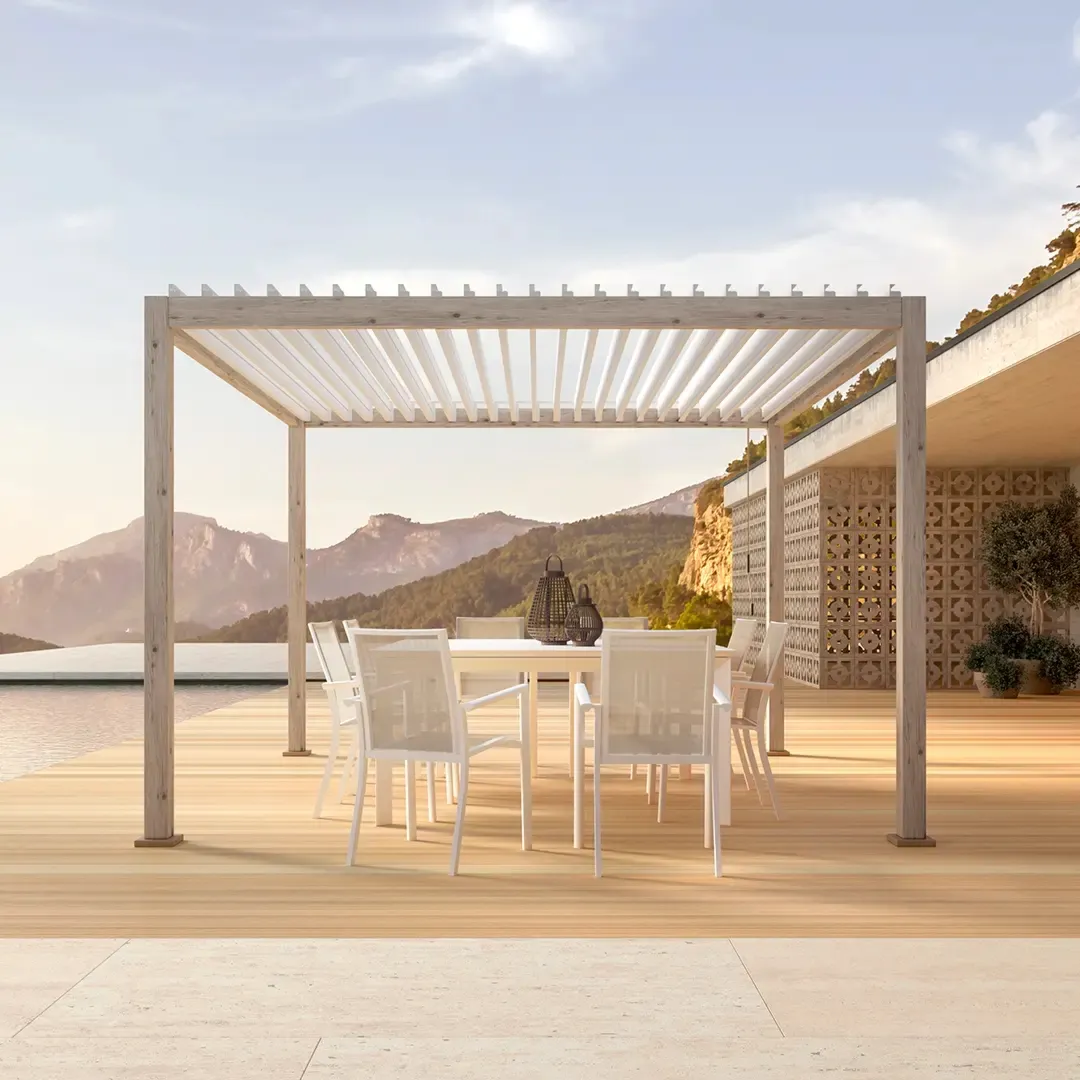 Bolzano Roma Zadaszenie tarasu - pergola 360x360 drewnopodobne aluminium