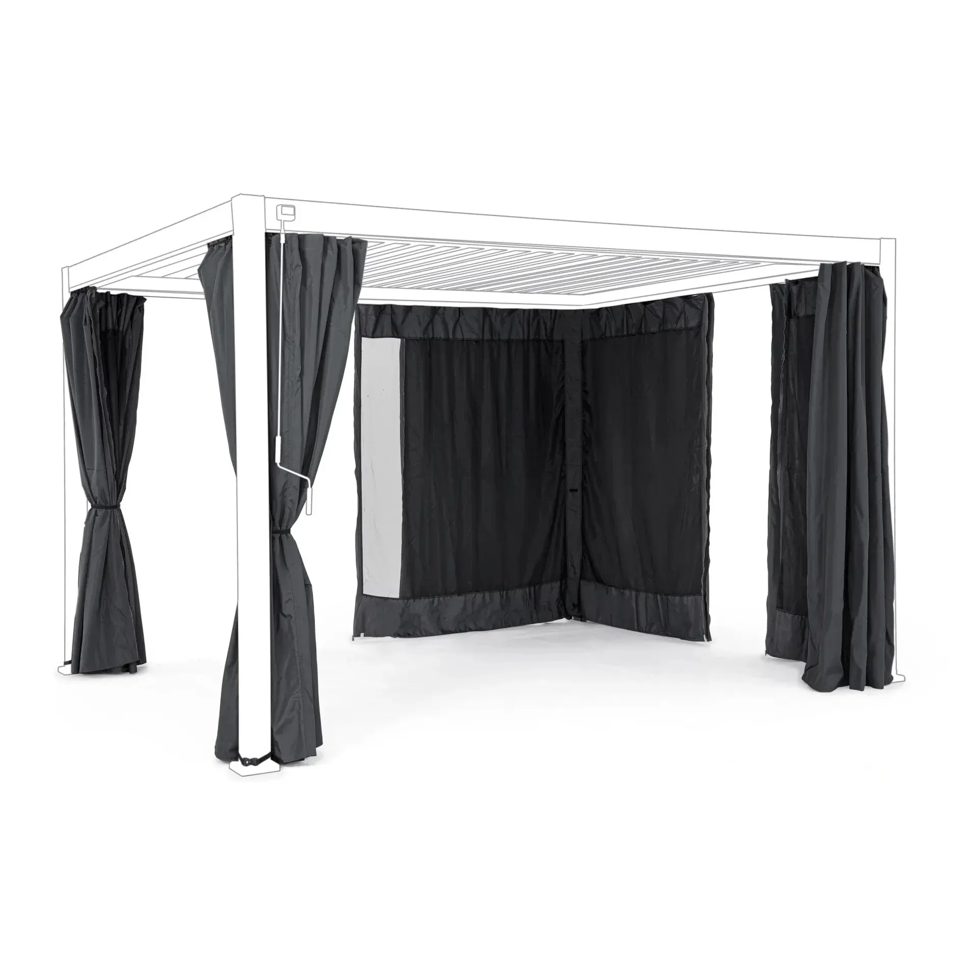 Bolzano Roma Zasłona do pergoli 344 antracytowa poliester