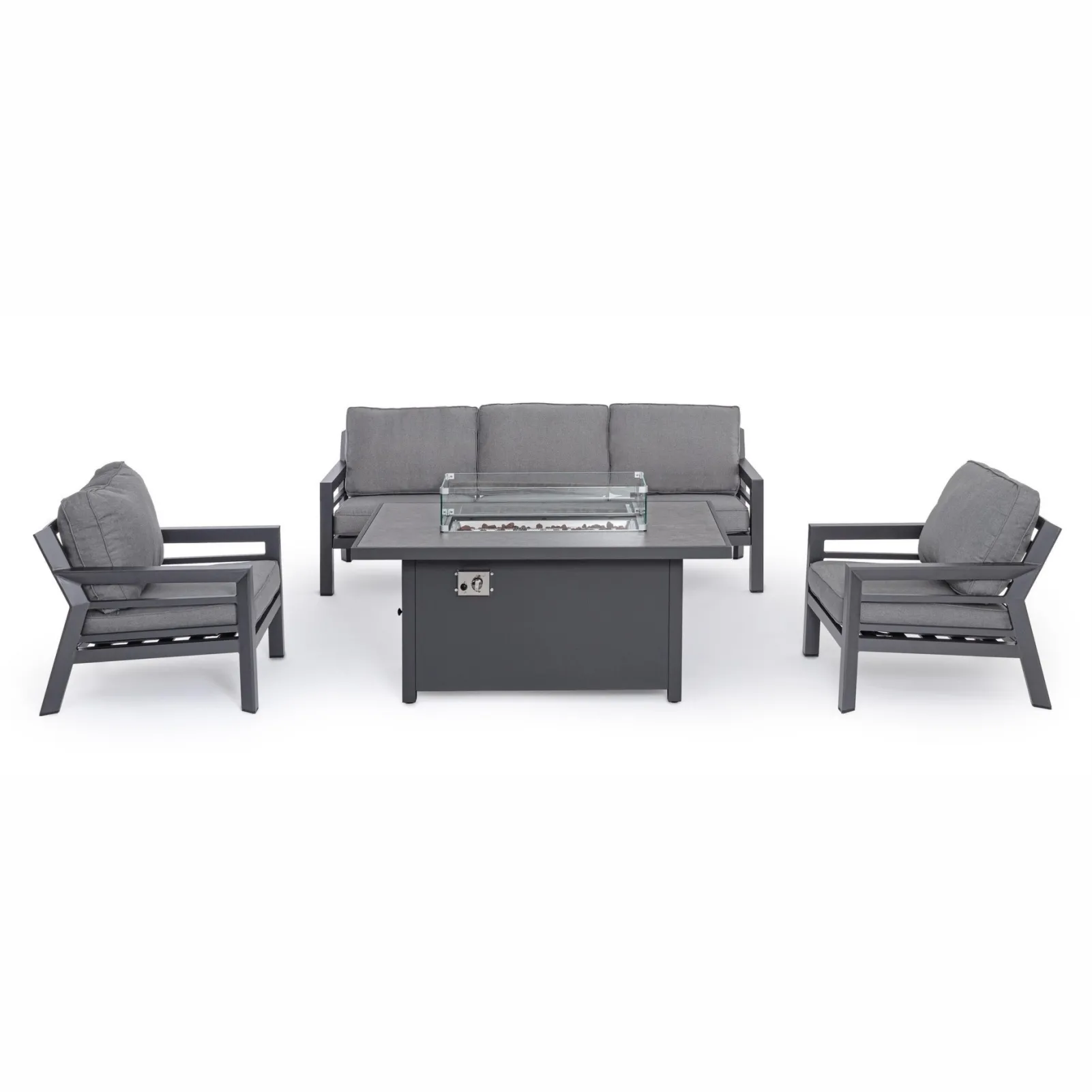 Bolzano Havana Meble ogrodowe z paleniskiem gazowym  antracytowe aluminium