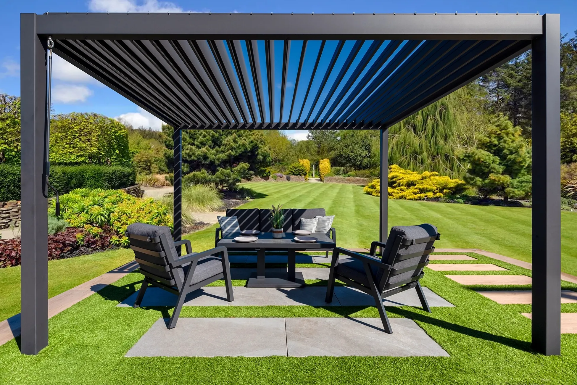 Bolzano Titano Meble na taras  antracytowe aluminium