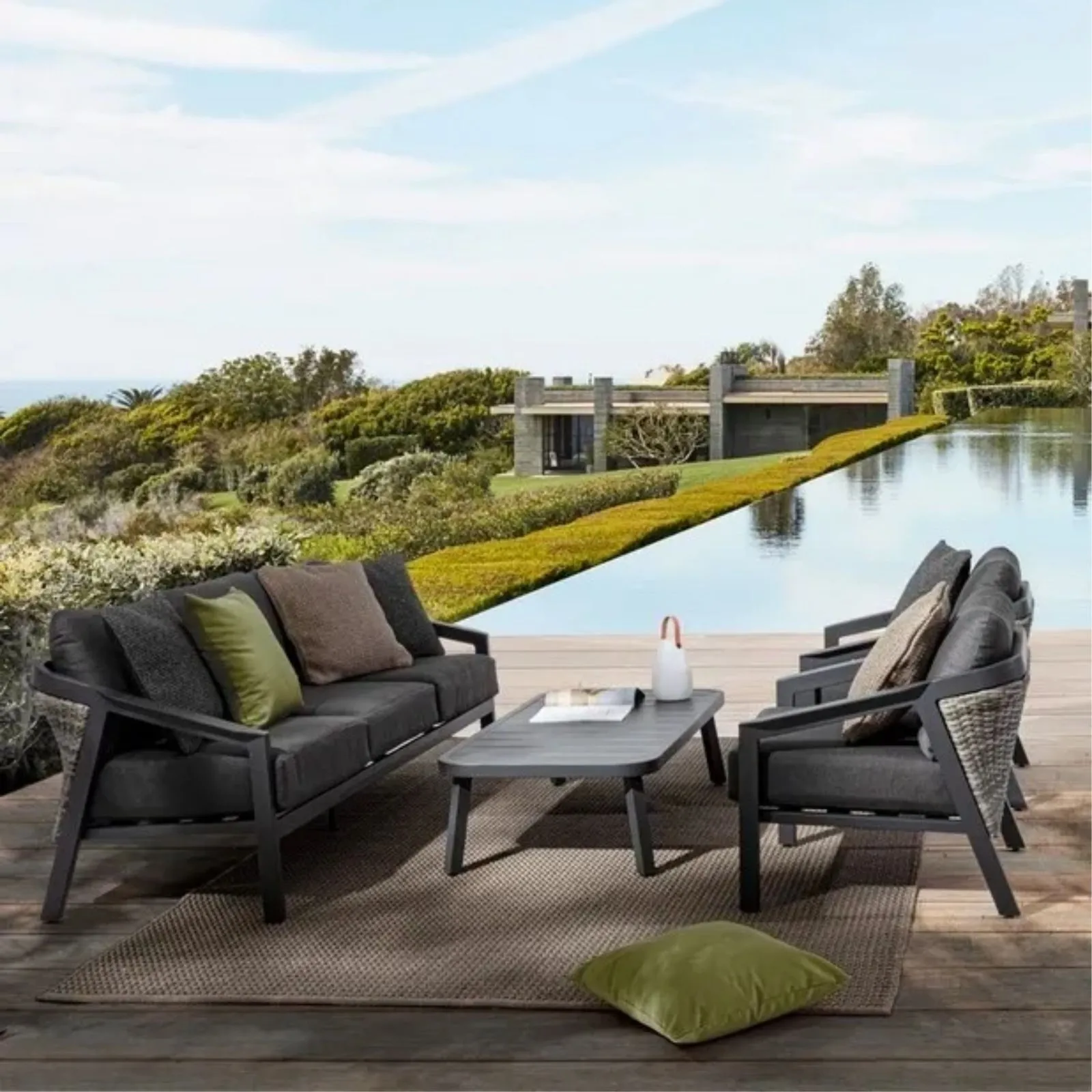 Zestaw ogrodowy Corvin sofa, 2 fotele, stolik kawowy