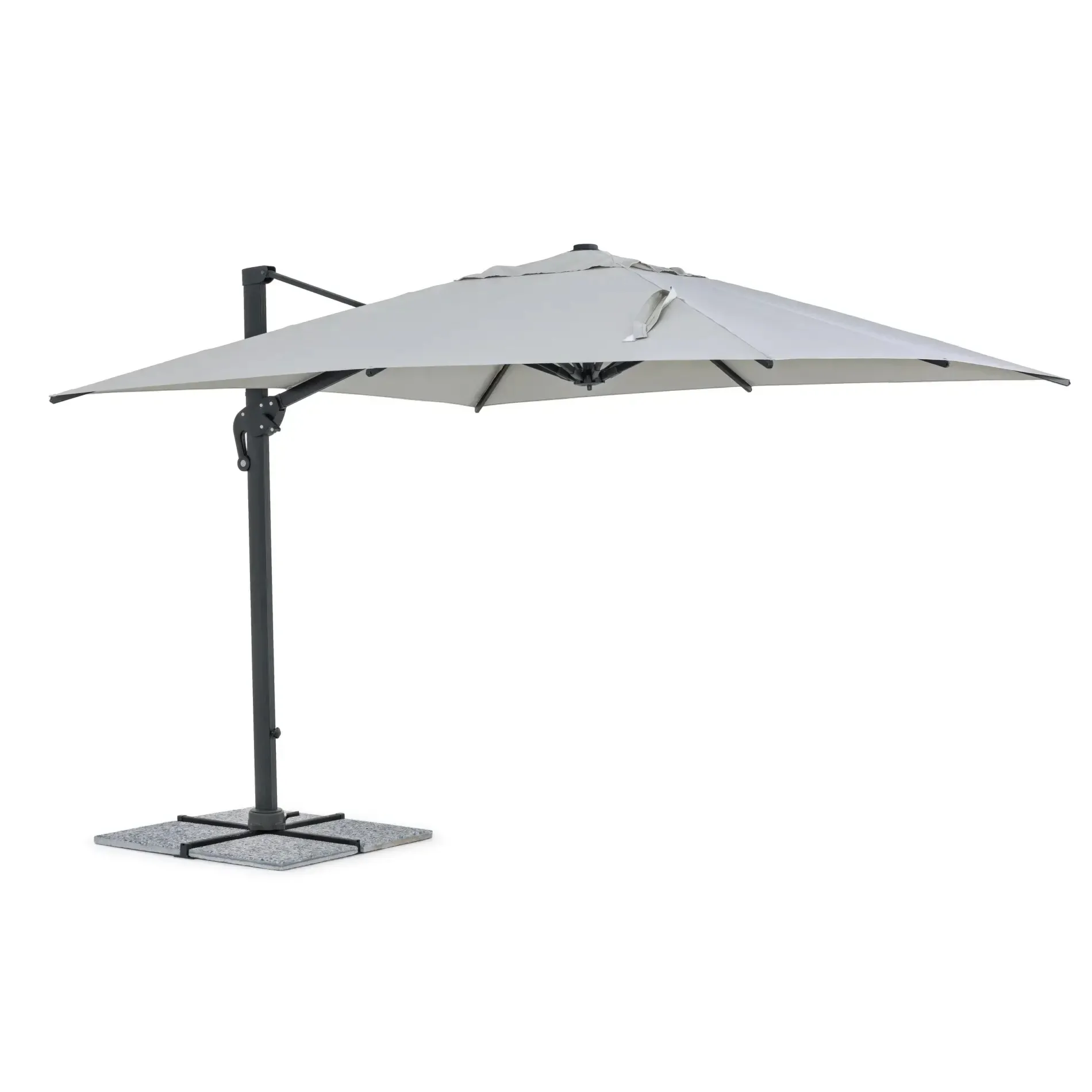 Bolzano Ibis Parasol do ogrodu kwadratowy 300x300 szary aluminium