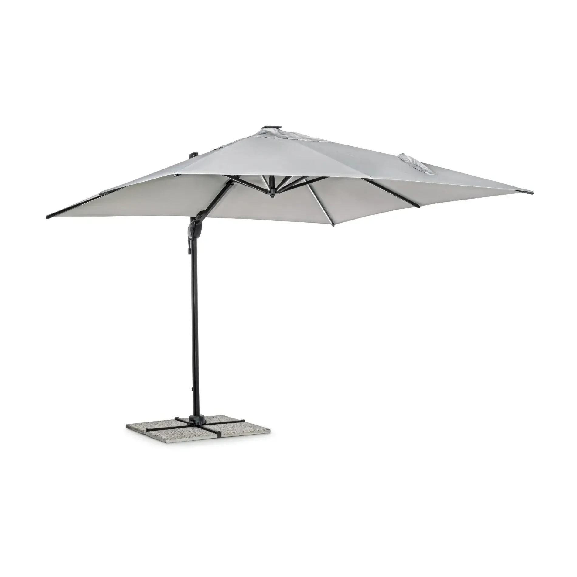 Bolzano Ibis Parasol ogrodowy z oświetleniem ledowym 300x300 szary aluminium