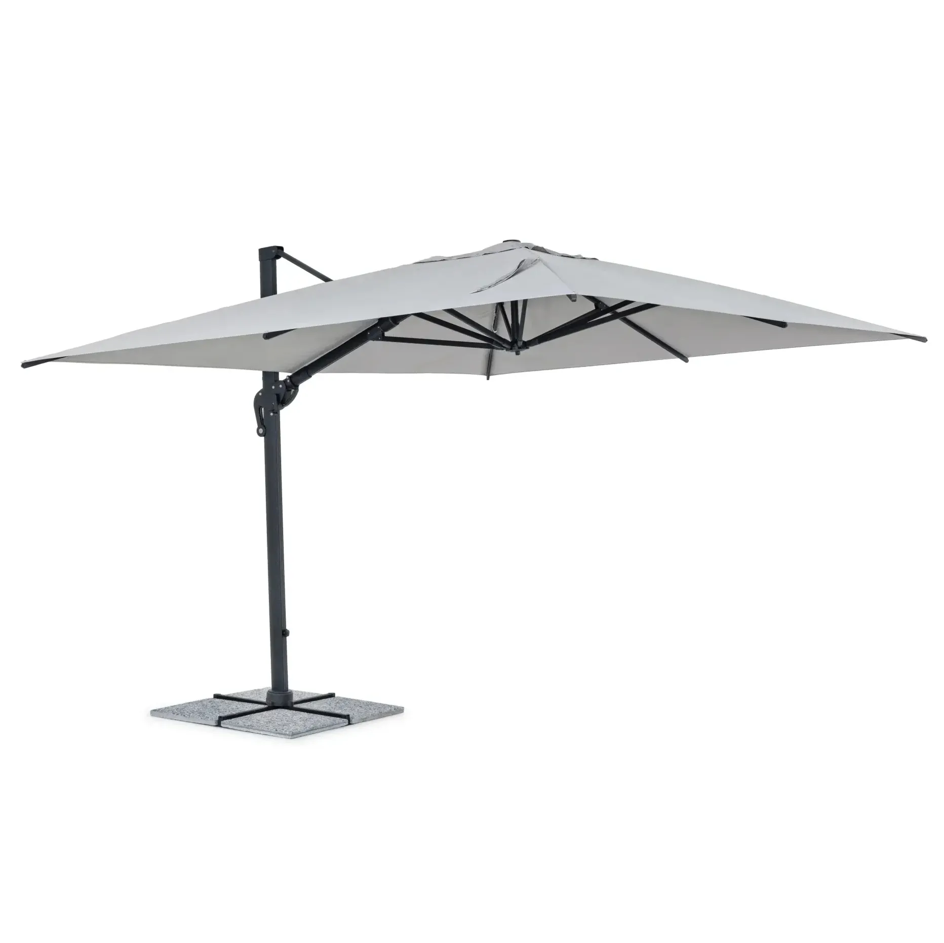 Bolzano Ibis Parasol do ogrodu prostokątny 300x400 szary aluminium