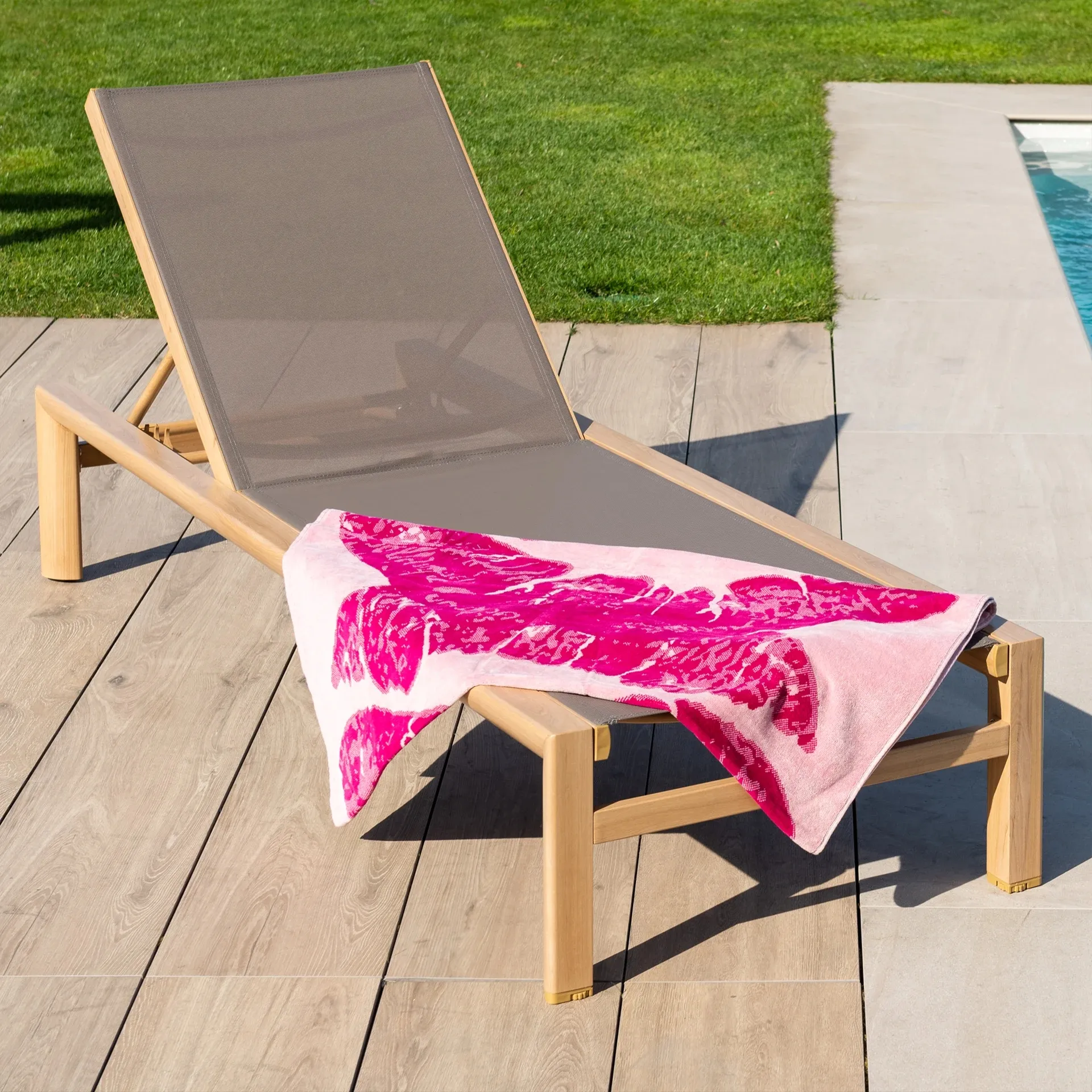 Leżak ogrodowy Sardynia do opalania drewnopodobny
