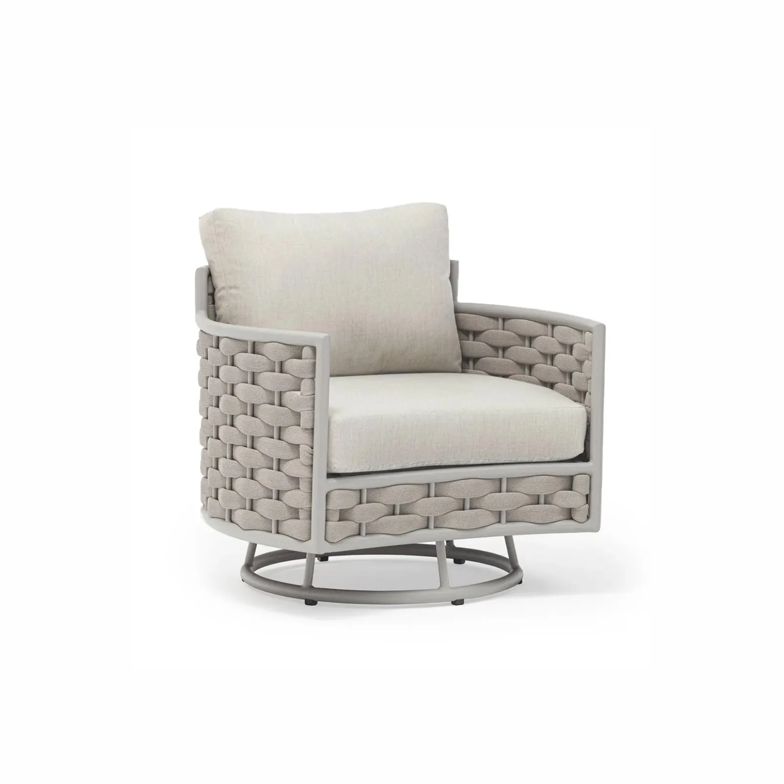 Fotel ogrodowy obrotowy na taras, balkon LOOP 86x83x72 Couture Jardin beżowy aluminium