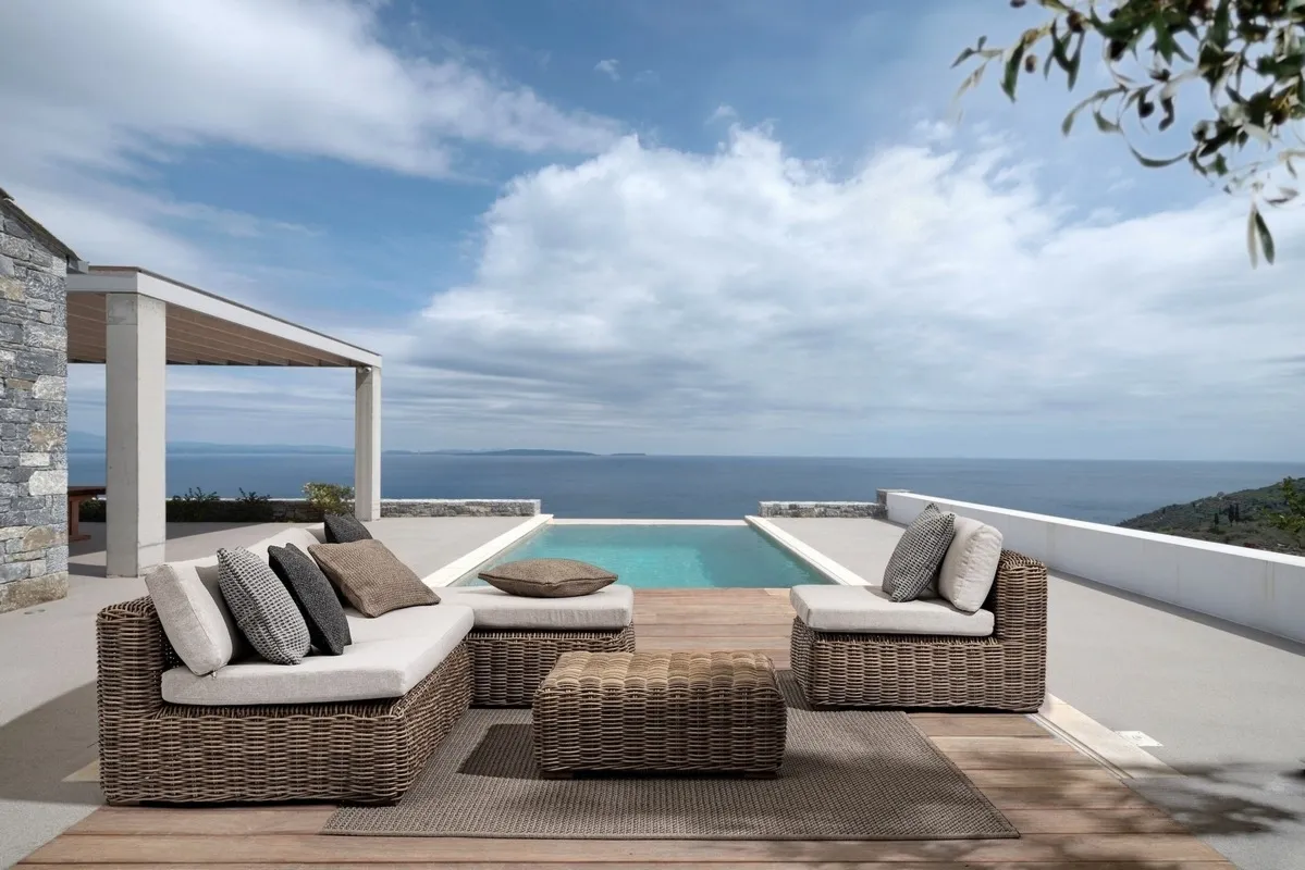 Zestaw Coraline technorattan beżowy beżowy technorattan