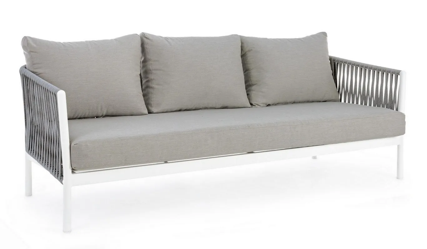 Sofa Florencia aluminium biała biały poliester