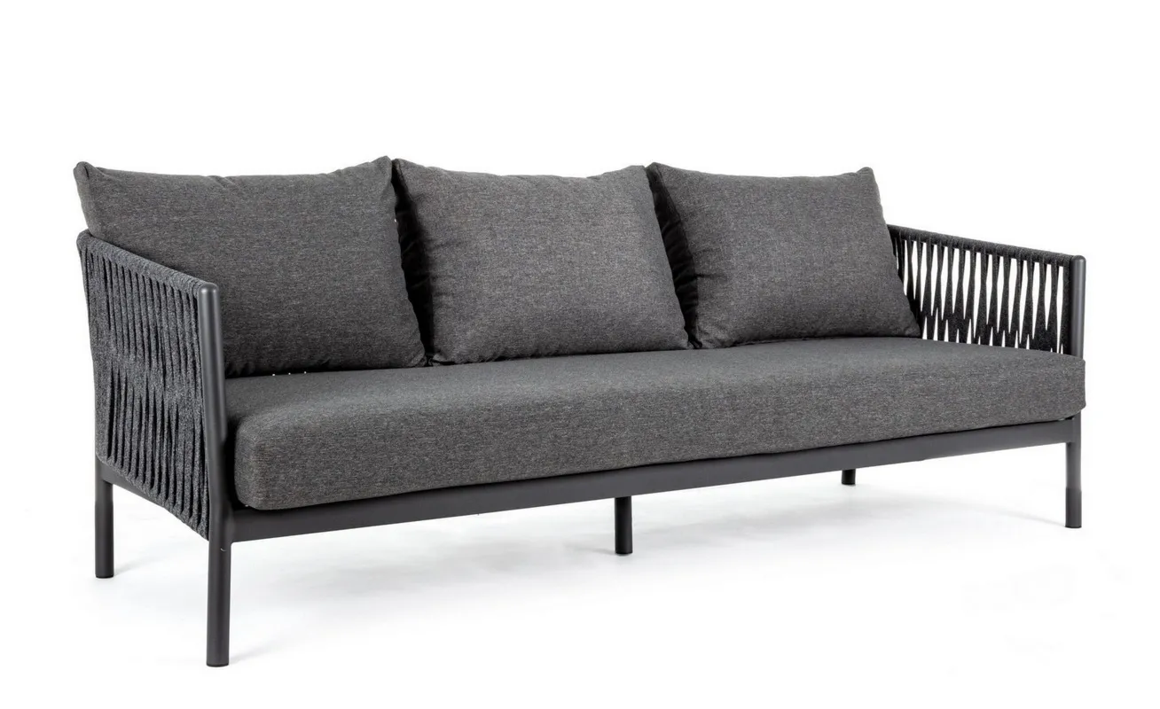 Sofa Florencia aluminium antracytowa antracytowy poliester