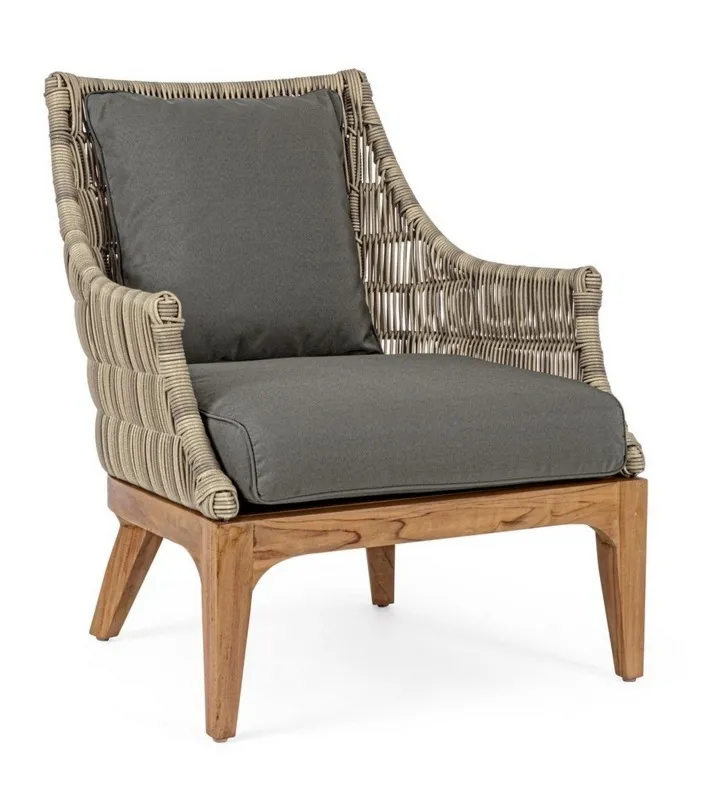 Fotel Keilani 69 cm z siedziskiem beżowy włókno syntetyczne