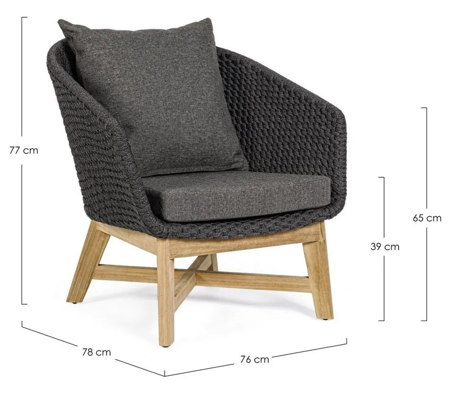 Zestaw Coachella sofa fotele stolik owalny antracytowy  olefin