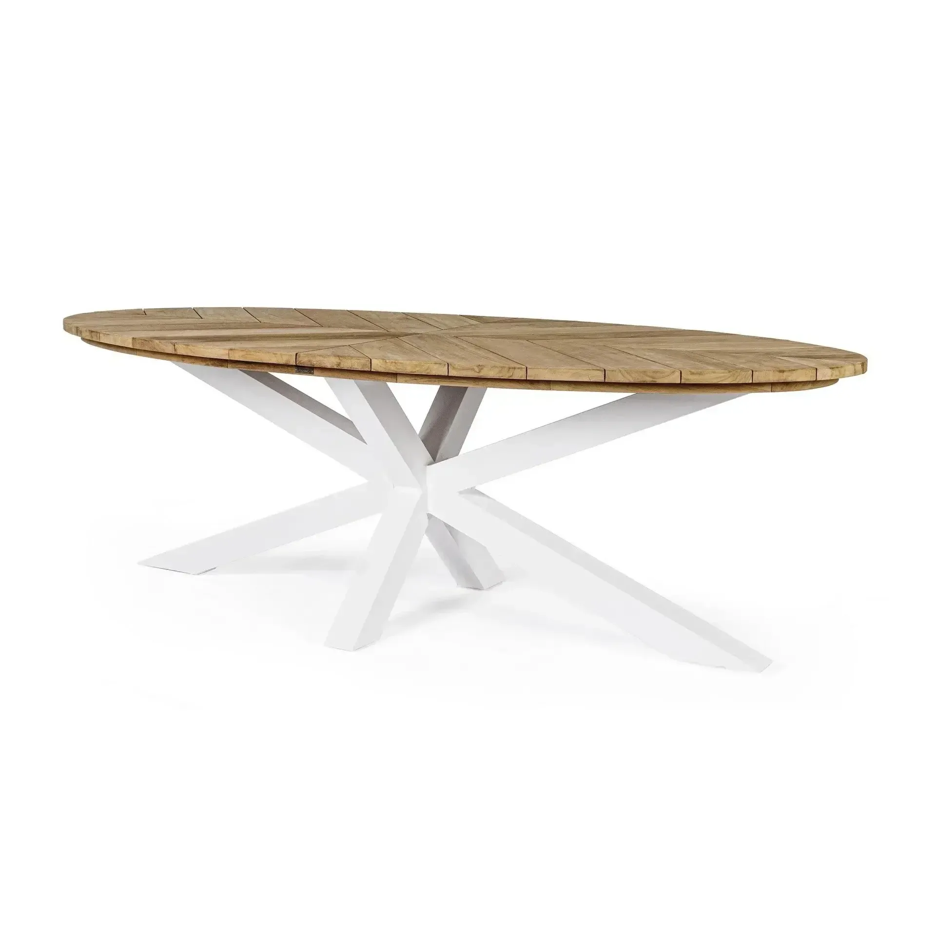 Duży stół PALMDALE 240x110 Bizzotto biały aluminium - teak