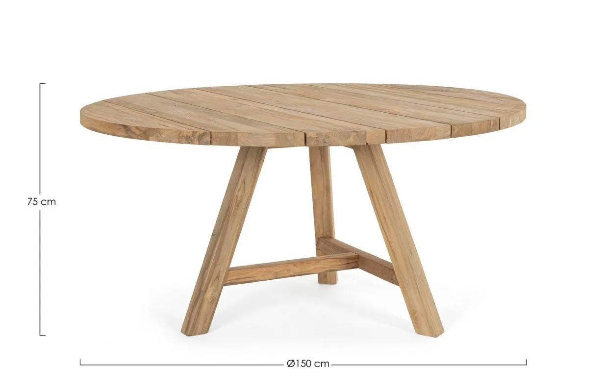 Zestaw stół Fenton D150 krzesła Allison czerwone 6 sztuk  drewno