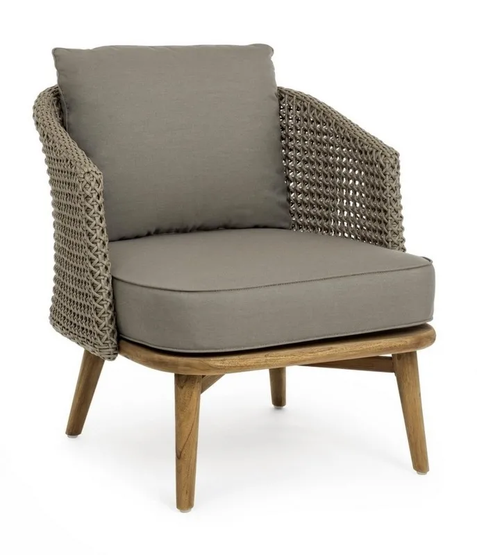 Fotel Ninfa beżowy  technorattan