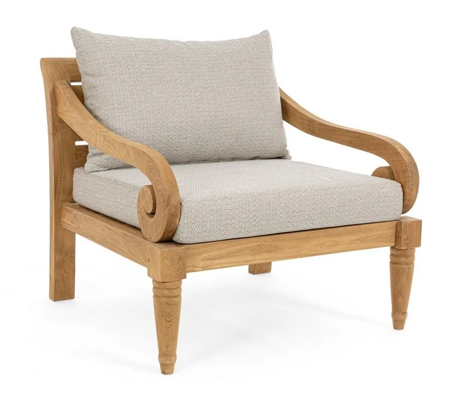 Fotel Karuba 80x80 jasno szary  tkanina olefinowa