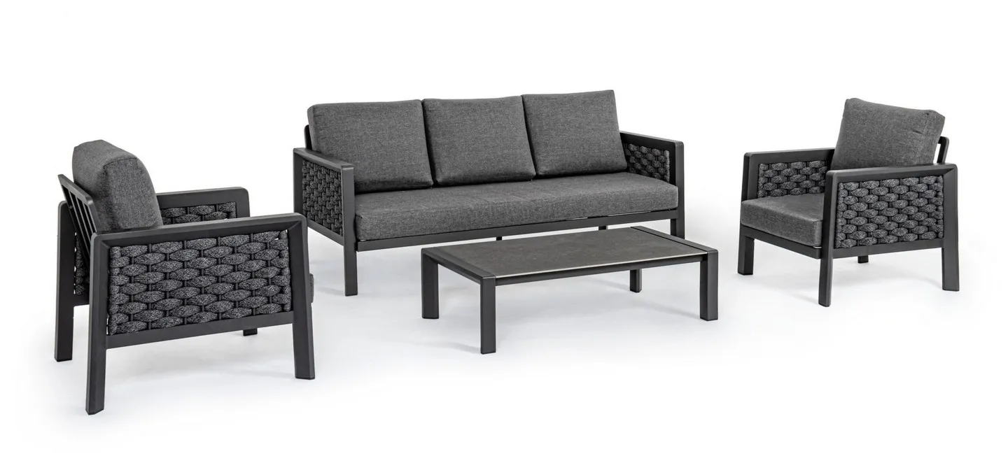 Zestaw wypoczynkowy Otavio WG21 czarny  poliester