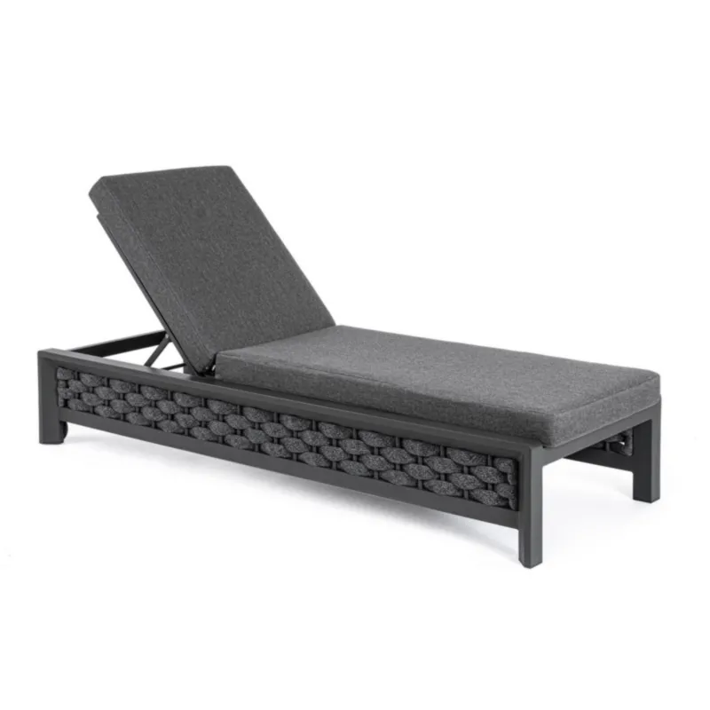 Leżak ogrodowy Otavio WG21 czarny  poliester