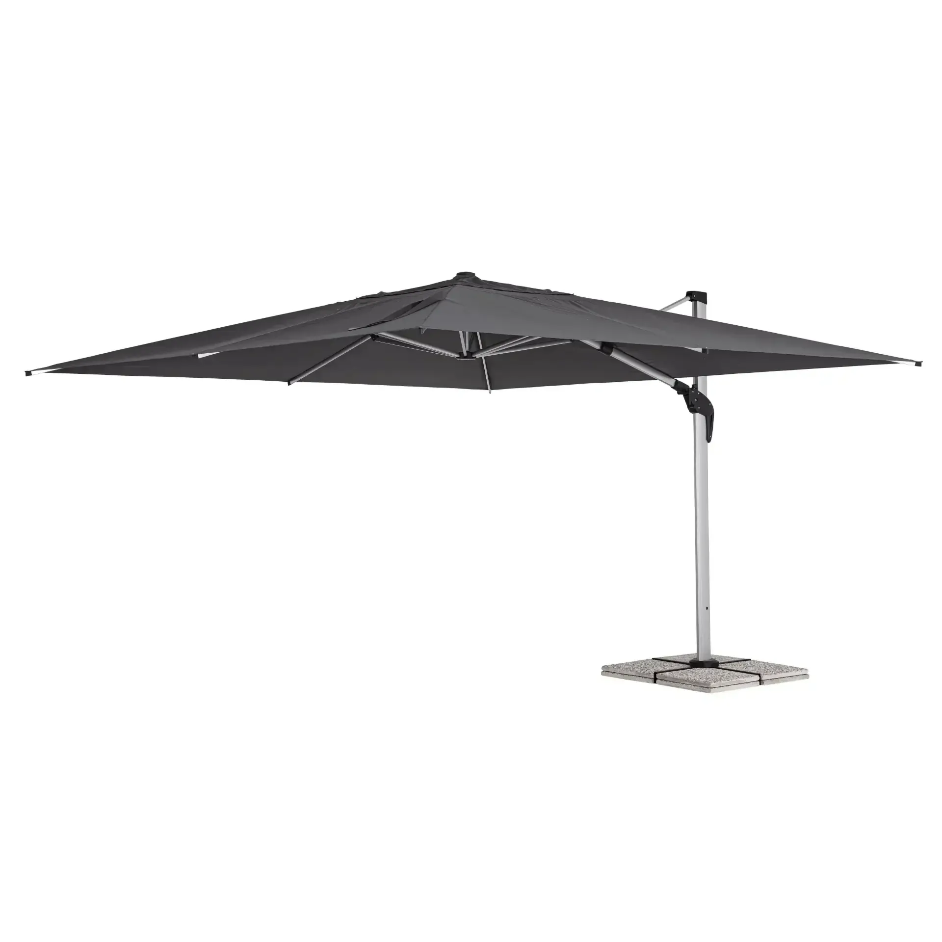 Parasol ogrodowy anodowany ARIES 400x400 Bizzotto antracytowy aluminium