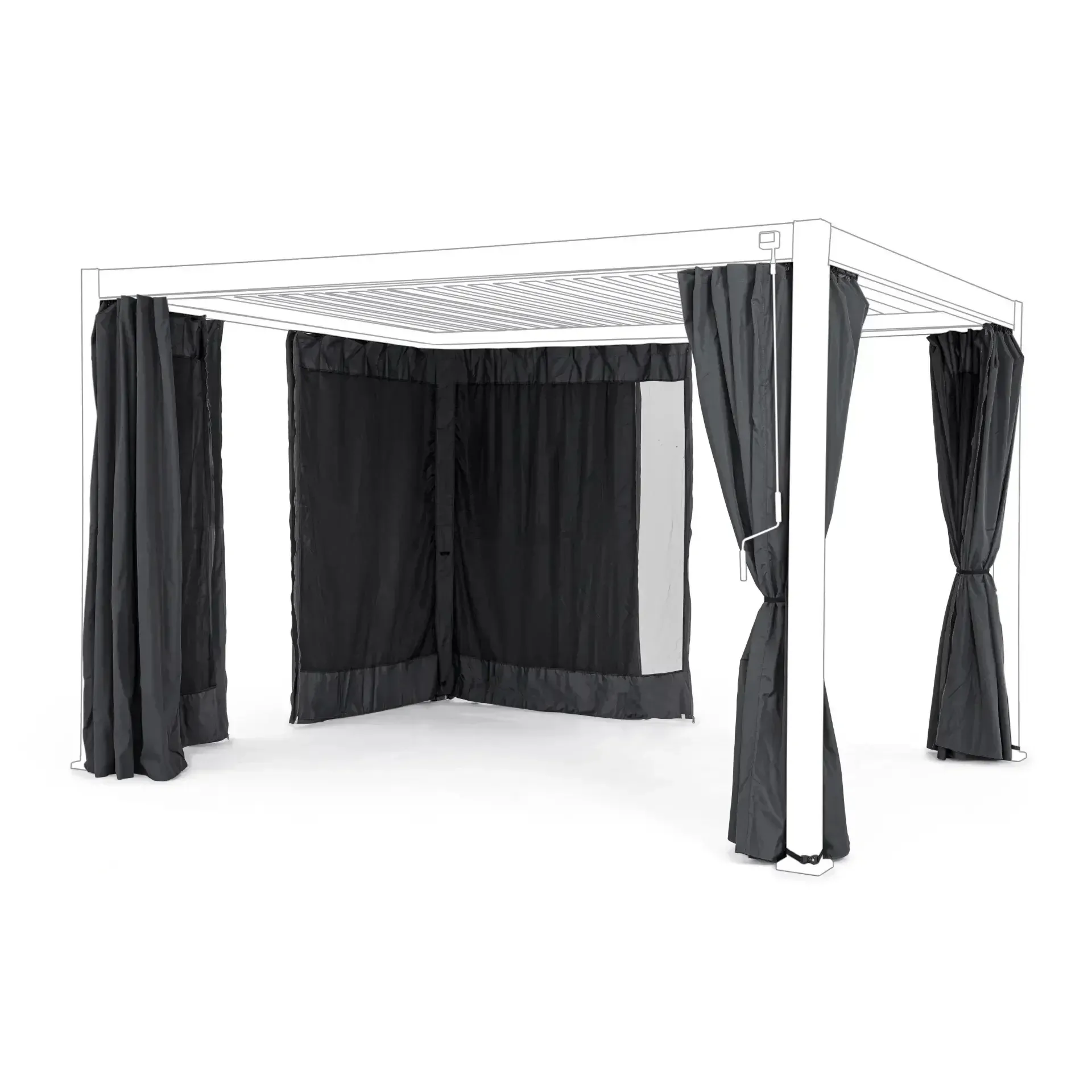 Zasłona do pergoli OCEAN 344 Bizzotto antracytowa poliester