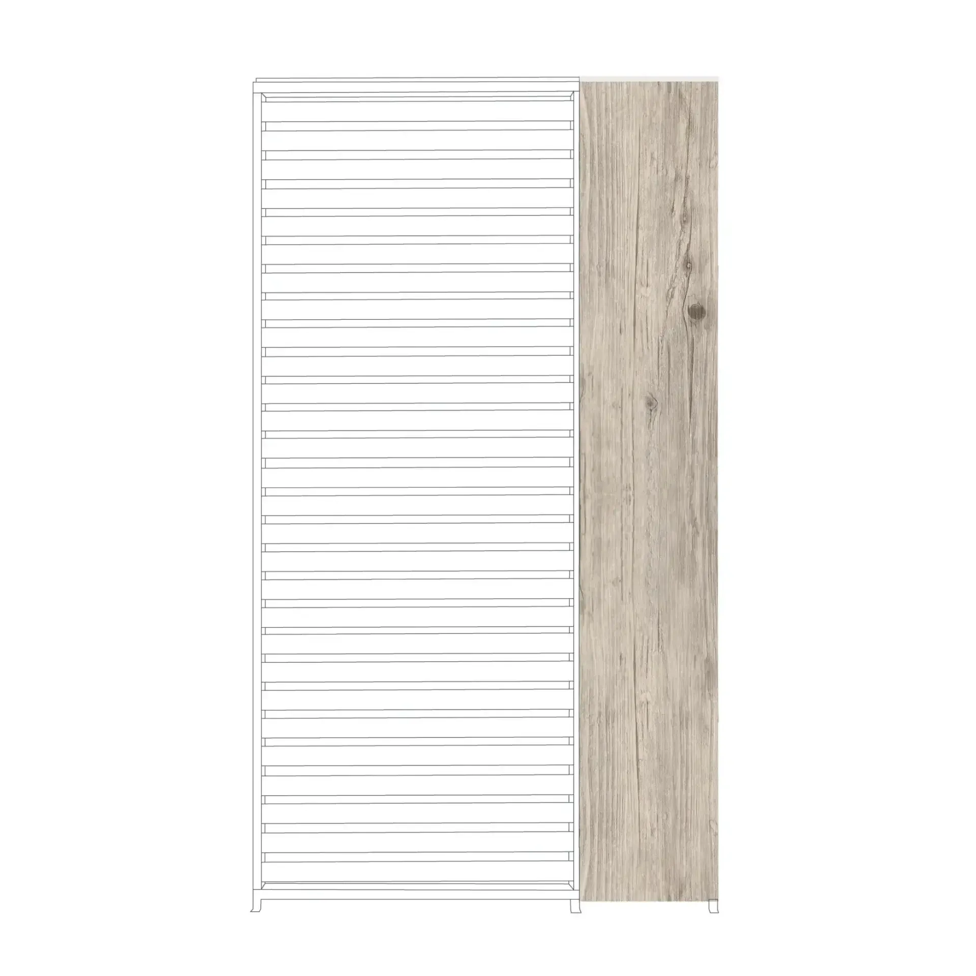 Boczny panel żaluzjowy do pergoli OCEAN 30,9 Bizzotto drewnopodobny aluminium